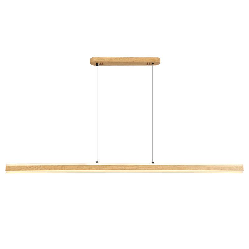 Single Modernism Style Beige/Brown LED Statement Linear Kitchen Island Light