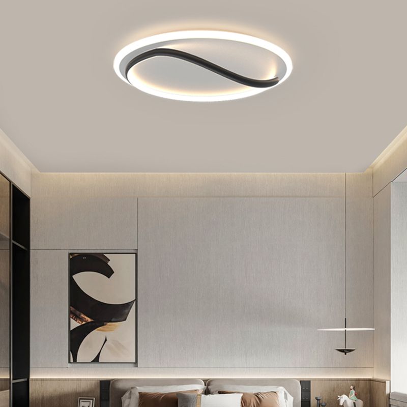 Linear Acrylique Flush Mount Modern Style 1-Light LED Ceiling Lamp for Bedroom