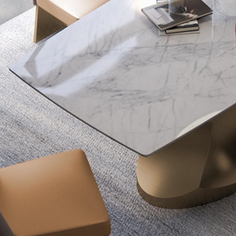 Designer Style Marble Top Dining Set Rectangle 1/4/5 Pieces Dining Room Table Set