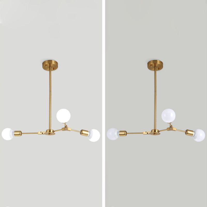 Modern Minimalist Style Branch Chandelier Lighting Fixtures Metal Chandelier for Living Room