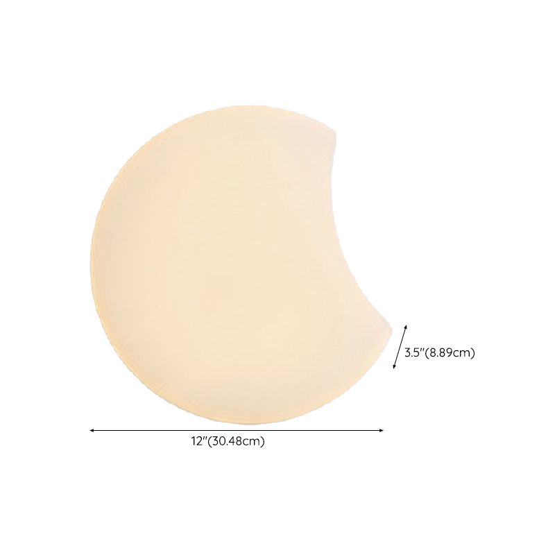 Modern Metal Wall Sconce Moon Shape Wall Light with Plastic Shade for Bedroom