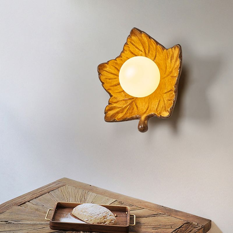 Modern Metal Wall Sconce Ball Shape Wall Light with Plastic Shade for Living Room