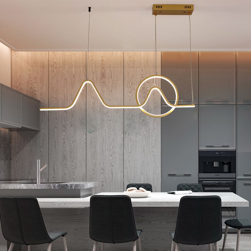 Moderne Geometry Island-Leuchten 2-Kopf-Restaurant Hanging Lamps mit Acrylschatten