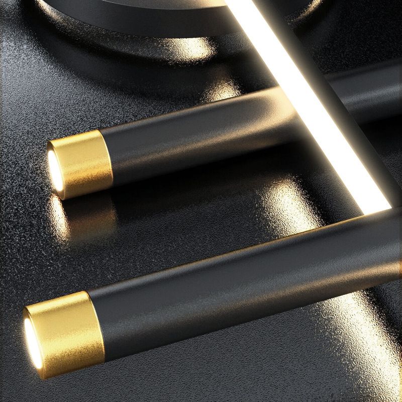 Luce isola LED lineare di ferro in gel di silice in stile minimalista moderno lampada sospesa per spazi interni