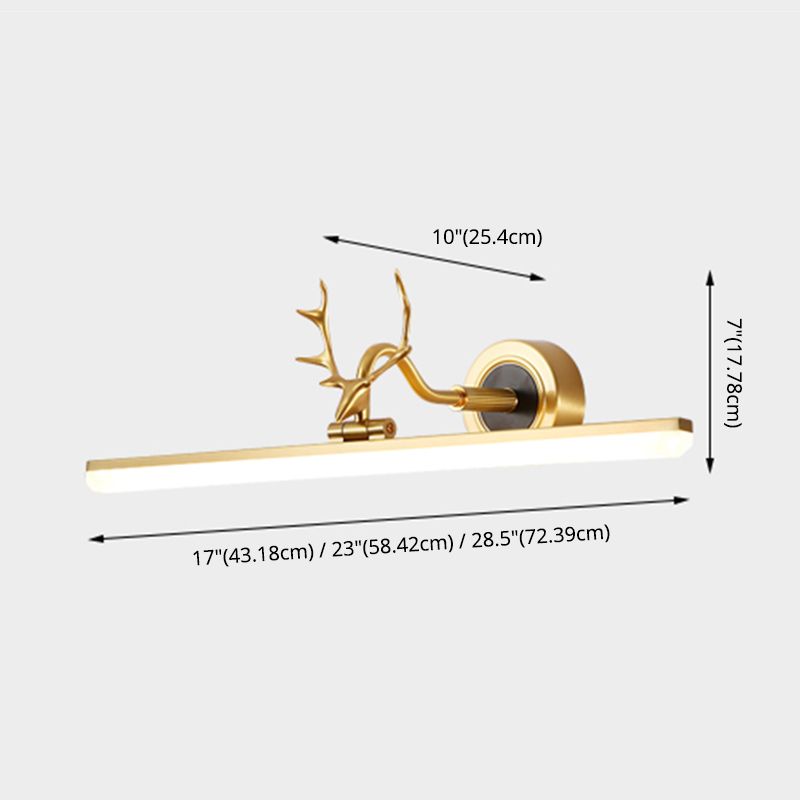 Midden-eeuwse luxe stijl gestroomlijnde wand gemonteerd ijdelheid lichten koper spoeling mount wand sconce voor badkamer