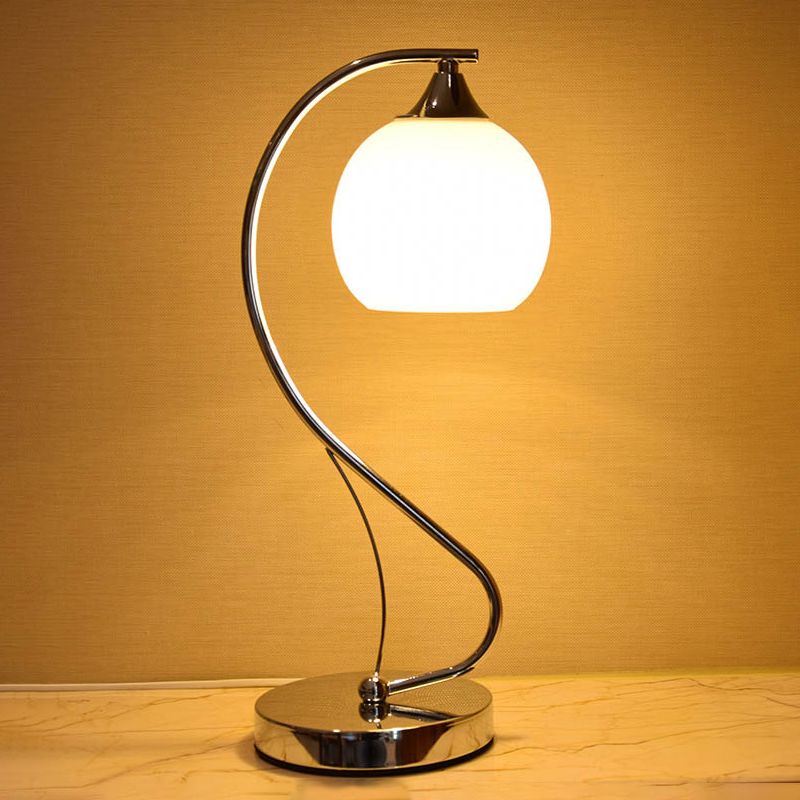 Lampada da comodino in vetro a cupola Lampada da tavolo contemporanea a 1 testa per camera da letto