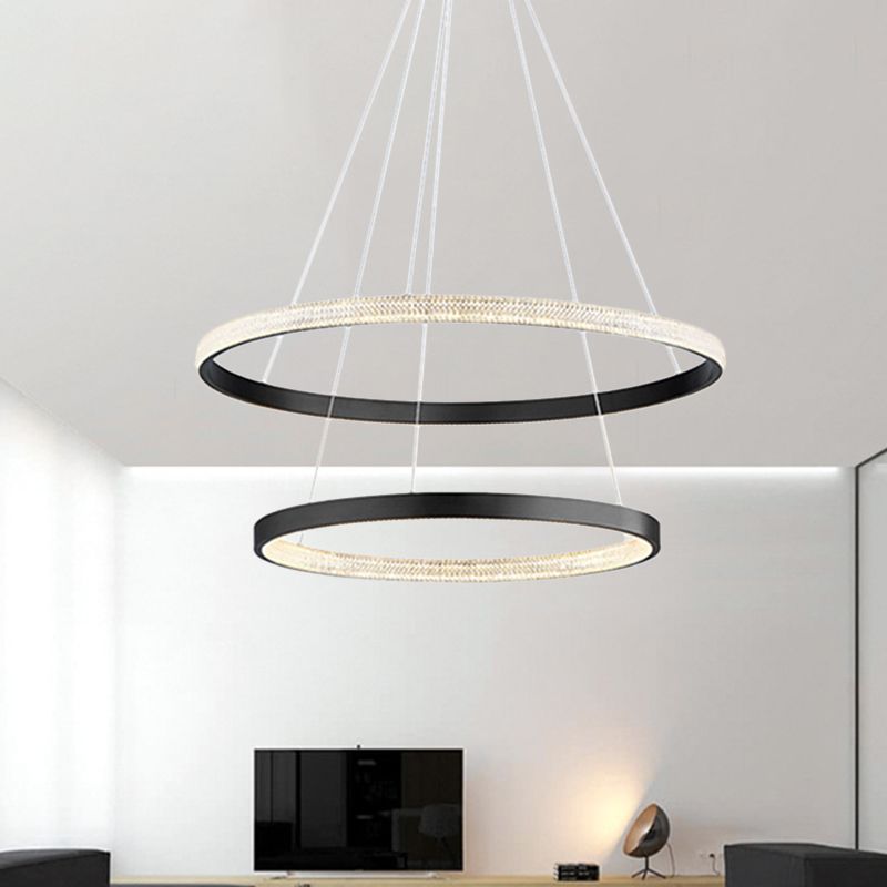 Candelier de anillo contemporáneo Luz acrílica acrílica accesorios para restaurante para restaurante