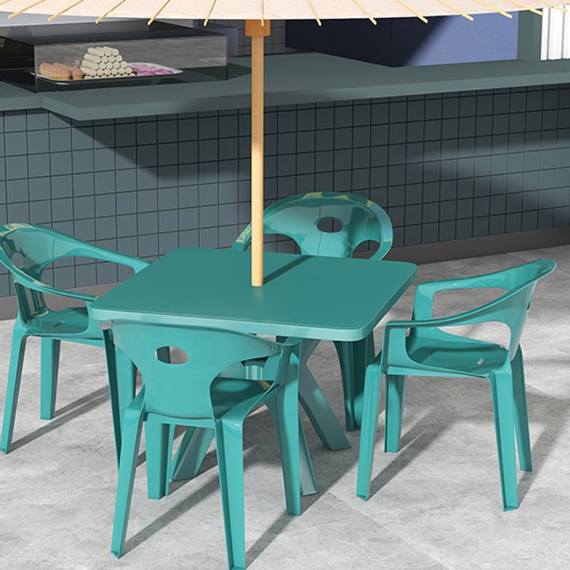 Contemporary Style Dining Set Plastic Square 1/5/10 Pcs Dining Table Set