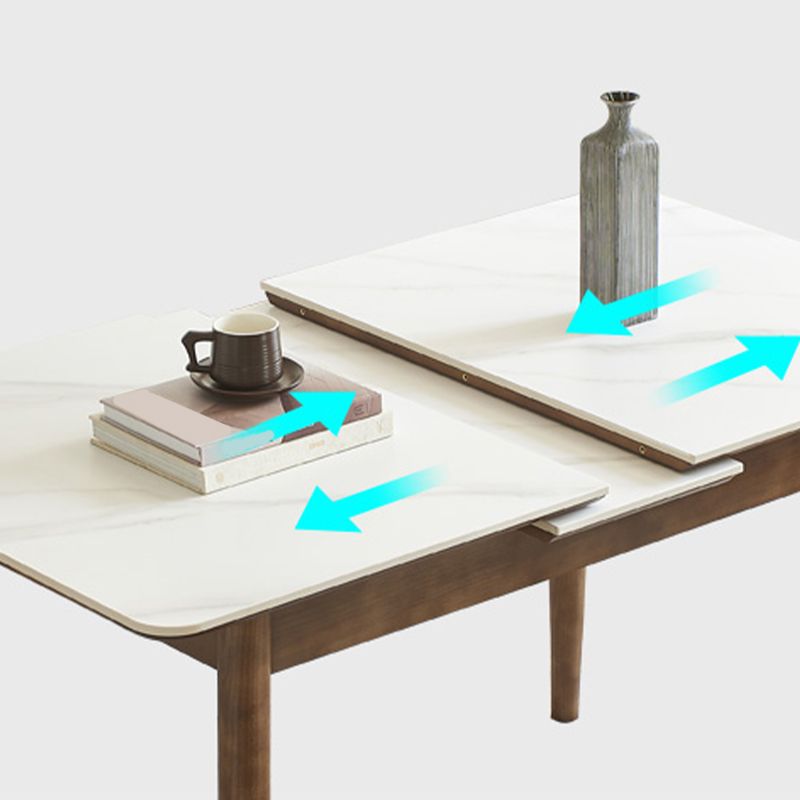 Rectangle Simplicity Fixed Table Extendable Sintered Stone Dining Table