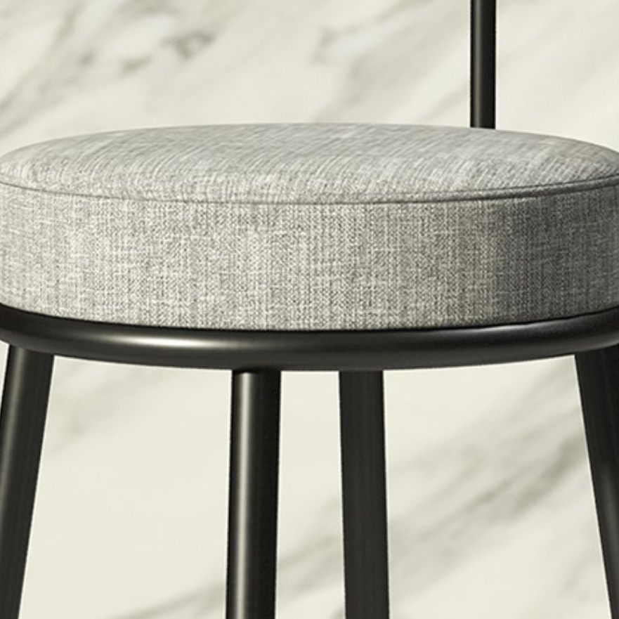 Contemporary Low Back Home Stool Matte Finish Upholstered Bar Stools