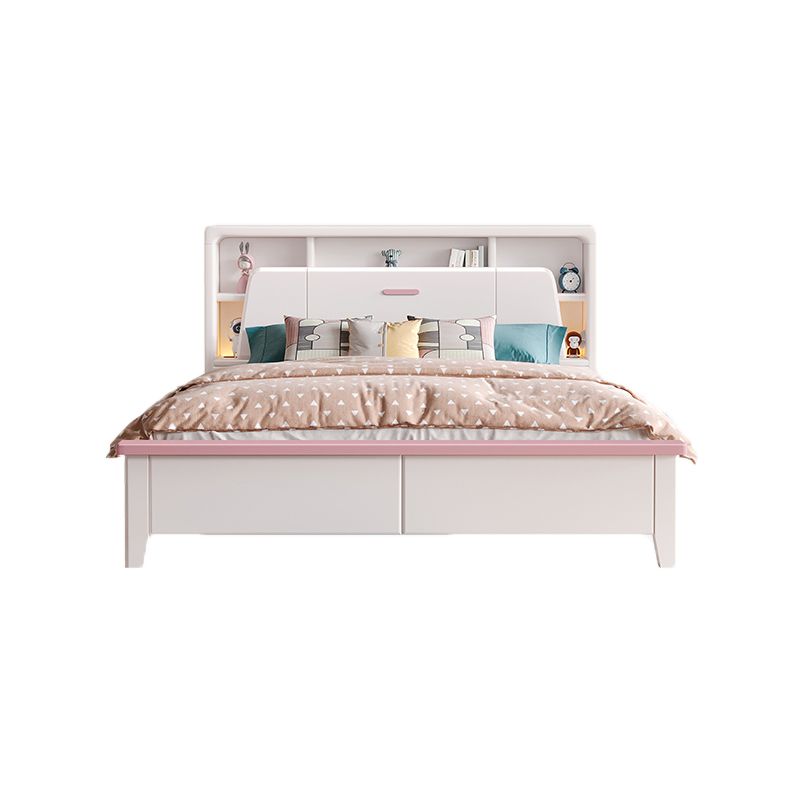 Modern Wood Bed Frame Bookcase Included Standard Bed for Bedroom