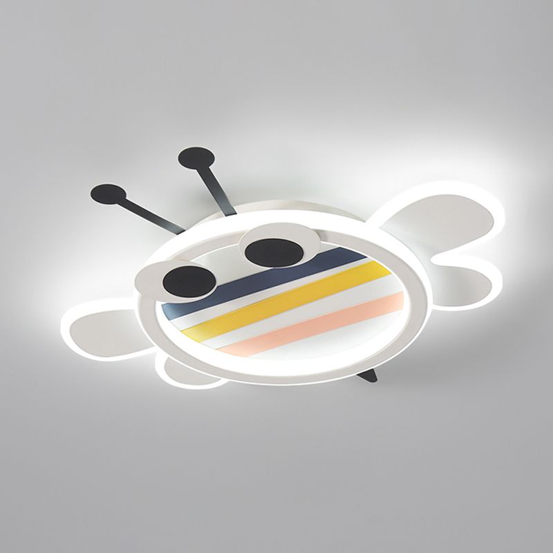 Plafonnier affleurant à abat-jour unique en métal, style enfant, luminaire multi-lumières