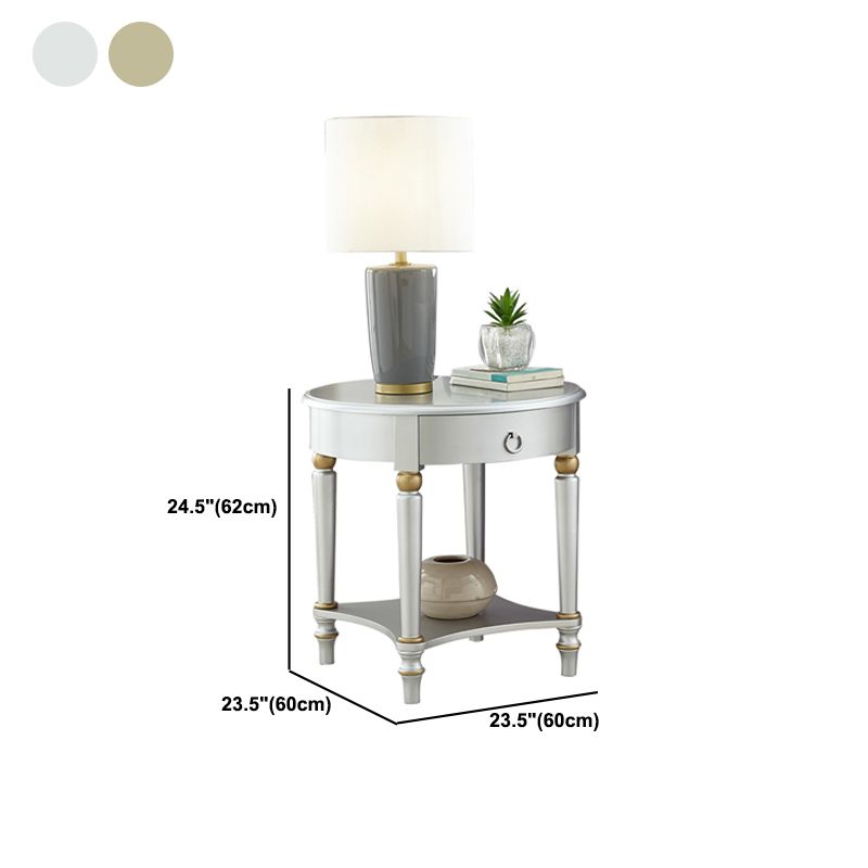 Traditional 24.4" Tall 3 Legs End Table Round End Table with Storage