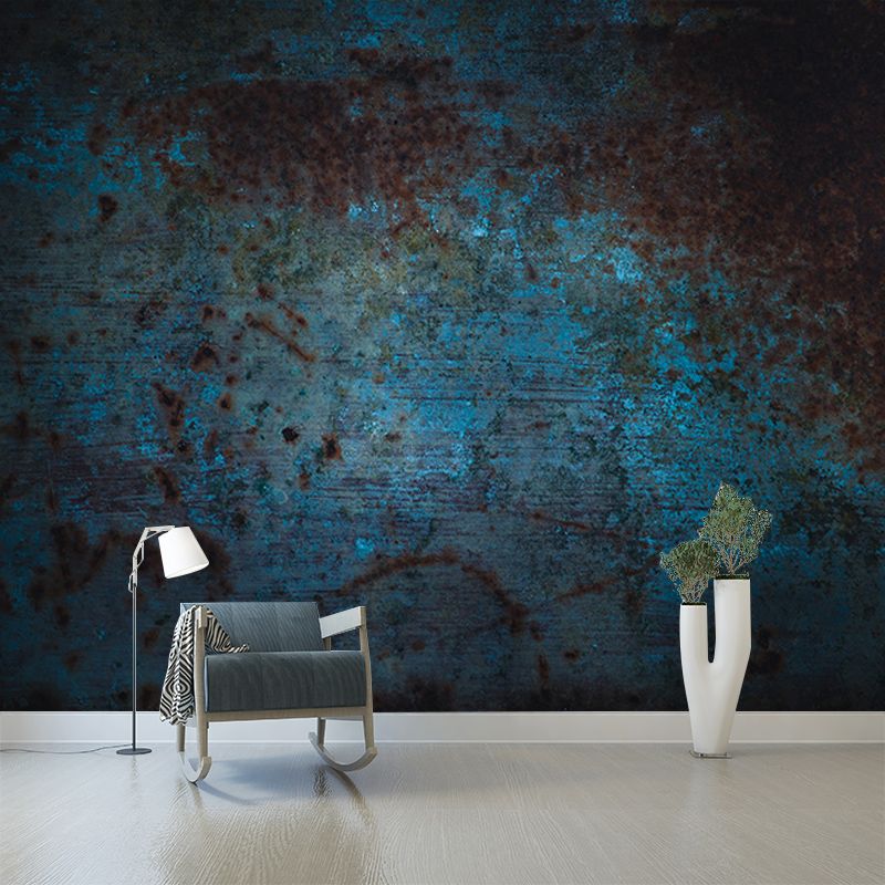 Rusted Steel Mural Decal Industrial Style Wall Covering for Living Room