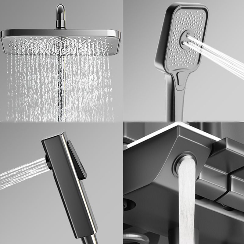 Modern Shower System Push Button Handle Wall Mounted Shower Head Combo