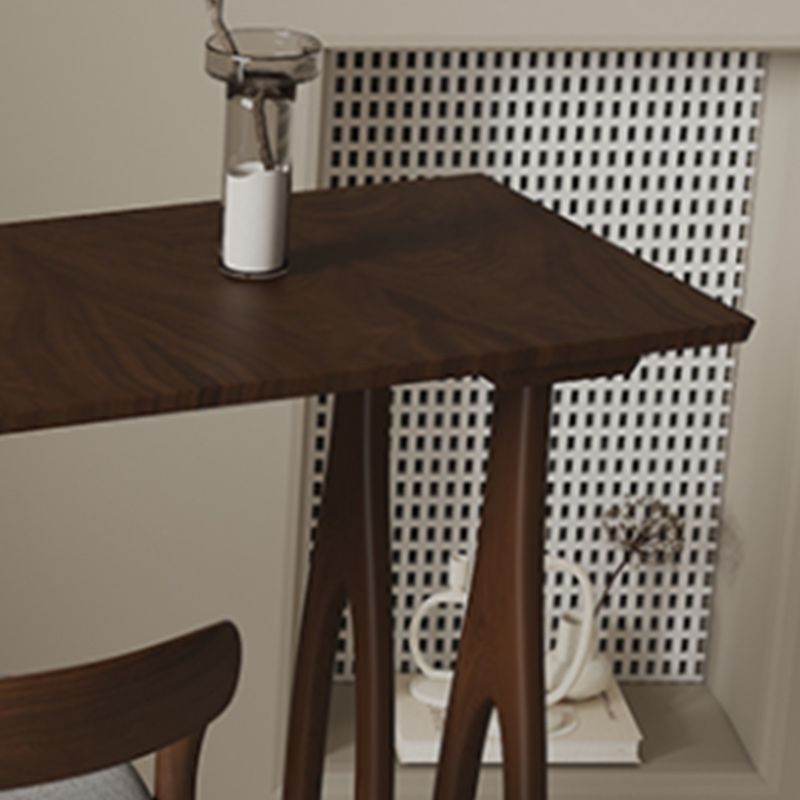 1/3 Pieces Modern Rectangular Pub Table Set Pine Wood Counter Table with High Stools