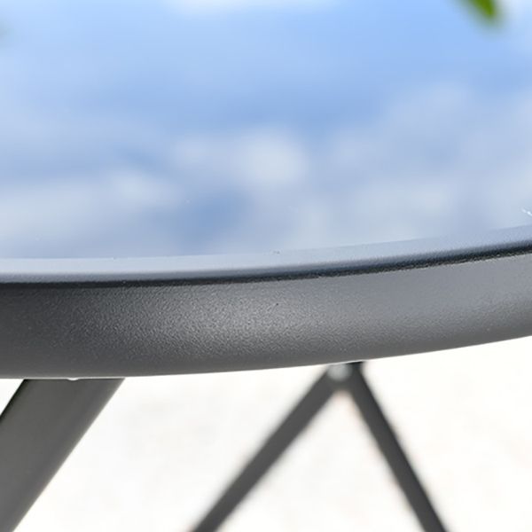 Modern Geometric Foldable Courtyard Table Metal Frame Outdoor Table