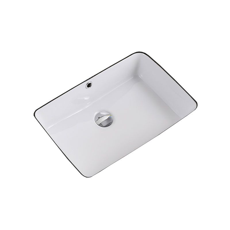 Modern Bathroom Sink Rectangular Vessel Lavatory Sink Pop-Up Drain