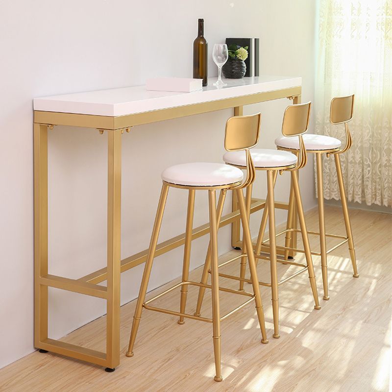 Rectangle Pub Table Glam Solid Wood Bar Table for Indoor and Breakroom