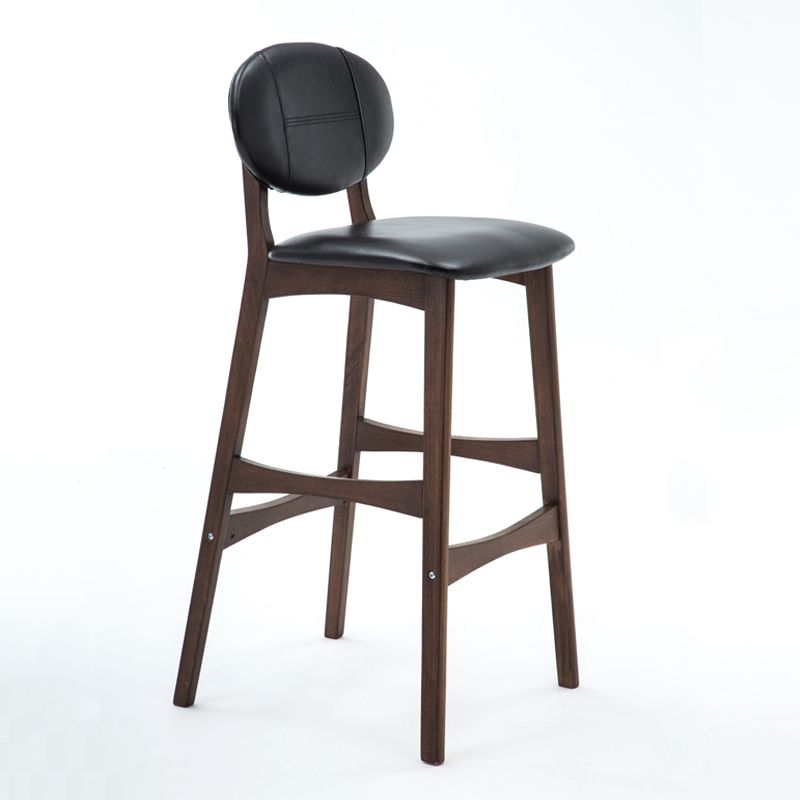 Nordic Wood lage rugleuning barkruk 30" H hoge binnenkruk met gestoffeerd voor eetkamer