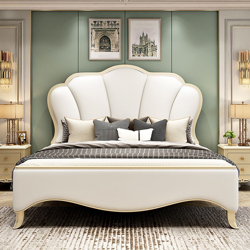 Traditional Upholstered Headboard Standard Bed Mattress Included with Legs