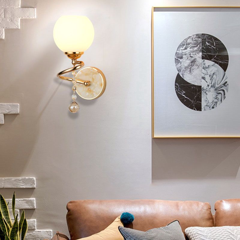 Milk White Glass Wall Sconce Lighting Nordic Style Wall Lighting Freet