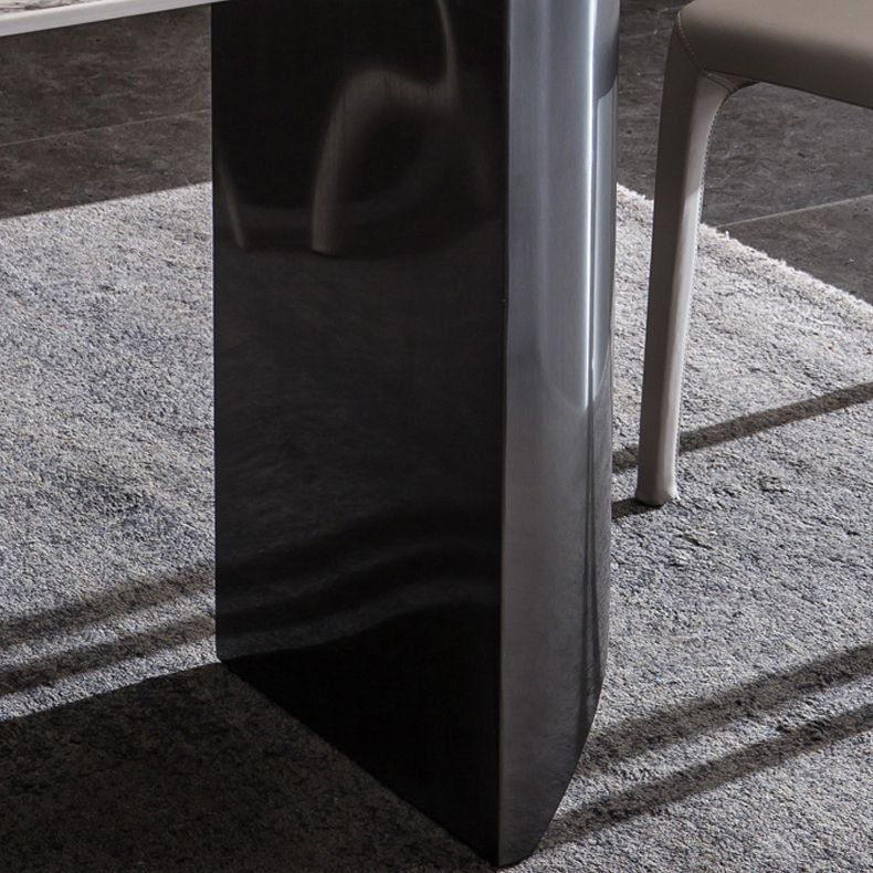 Beige Stone Top Dining Table Set 1/2/3/5/6 Pcs Contemporary Dining Set