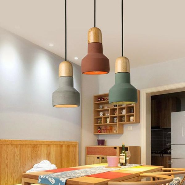 Pendant le pendentif en ciment à tête simple contemporain pour la salle d'étude du bar