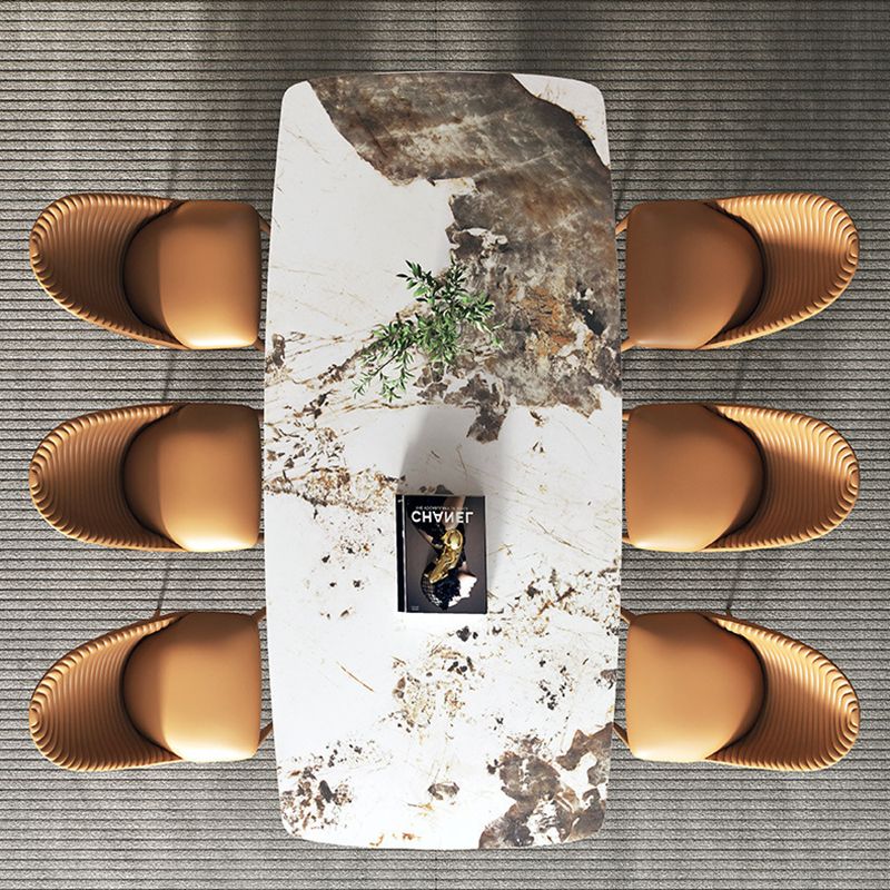 Contemporary Style Sintered Stone Rectangle Table Set 1/4/5/7 Pieces Set