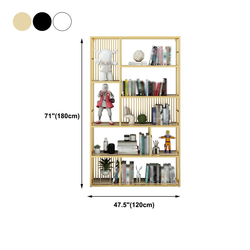 Open Back Shelf Bookcase Glam Style Bookcase for Office and Study Room