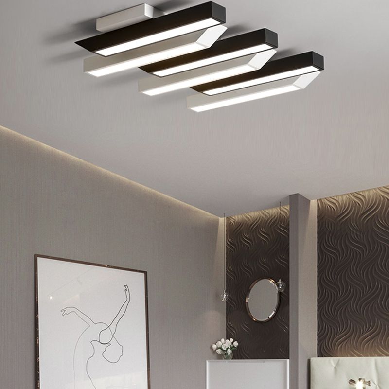 Luminaire de plafond encastré à plusieurs têtes, plafonnier LED contemporain