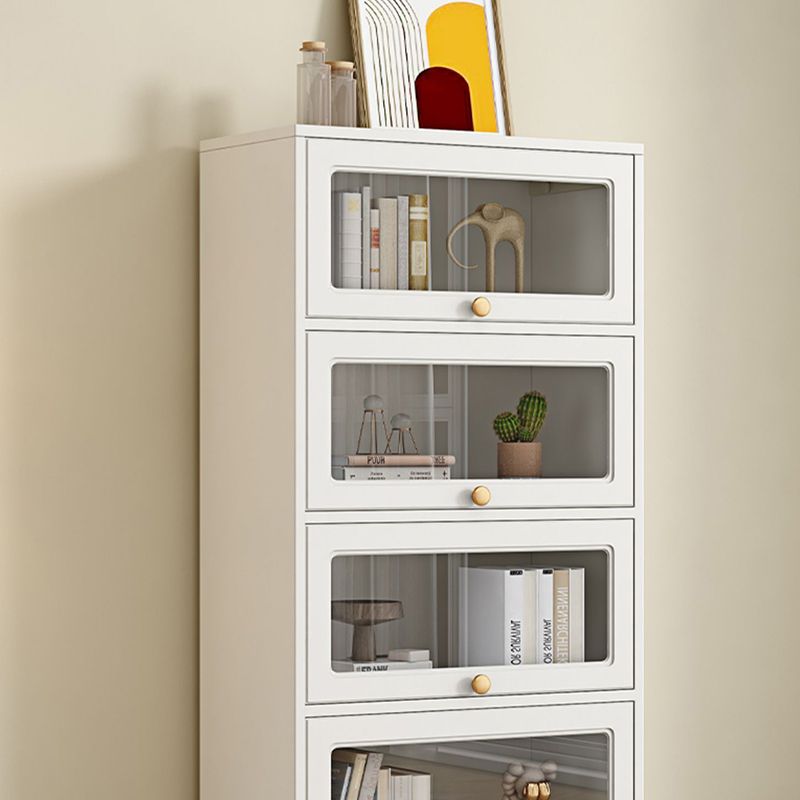 Modern Engineered Wood Bookshelf Standard Closed Back Bookcase with Doors