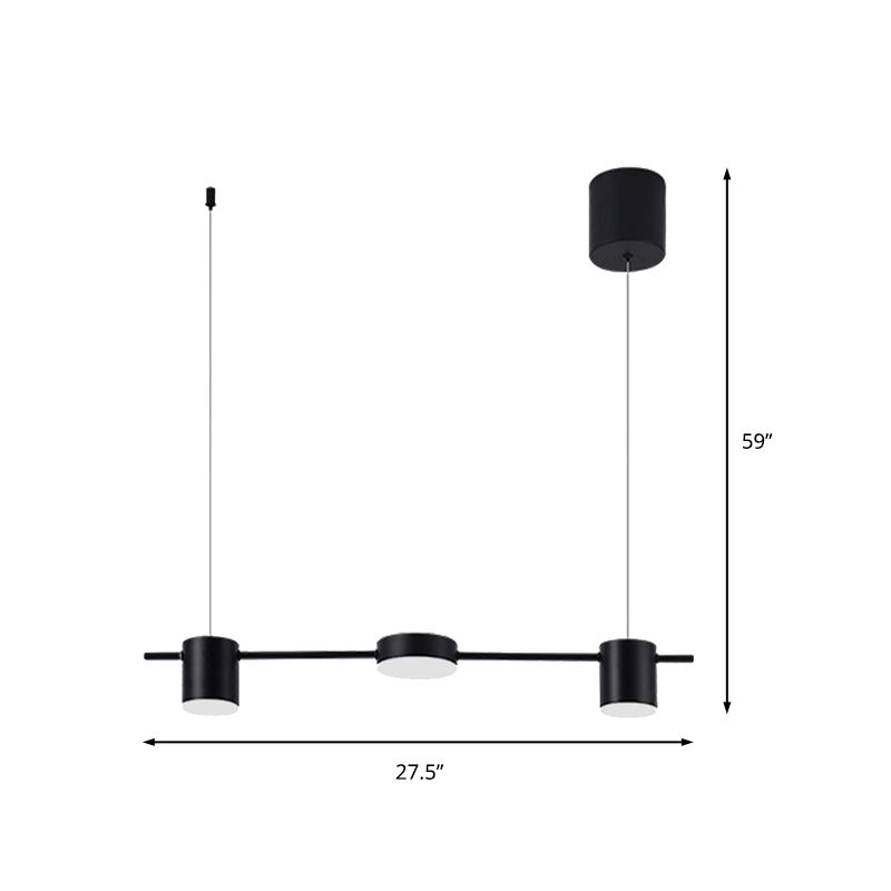 Drum Aluminum Island Pendant Modern Simple 3/5-Head Black/Gold Ceiling Light Fixture in Warm/White Light