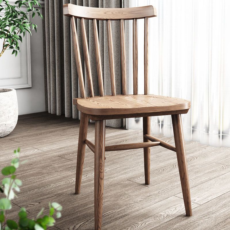 Wood Kitchen Dining Side Chair Slat Back Side Chair in Natural
