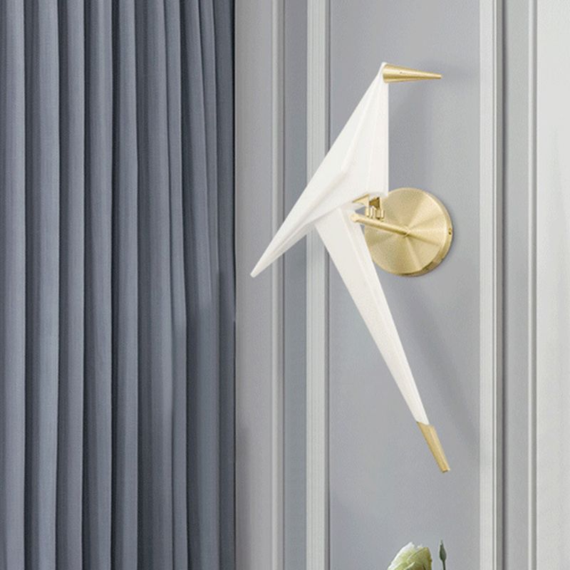Modern Metal Wall Sconce Bird Shape Wall Light with Acrylic Shade for Living Room