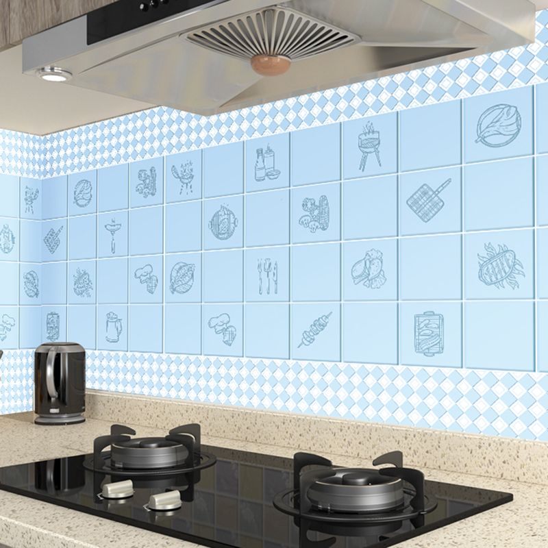 Modern Tile-Peel & Stick Plastic Square Peel and Stick Wall Tile for Kitchen