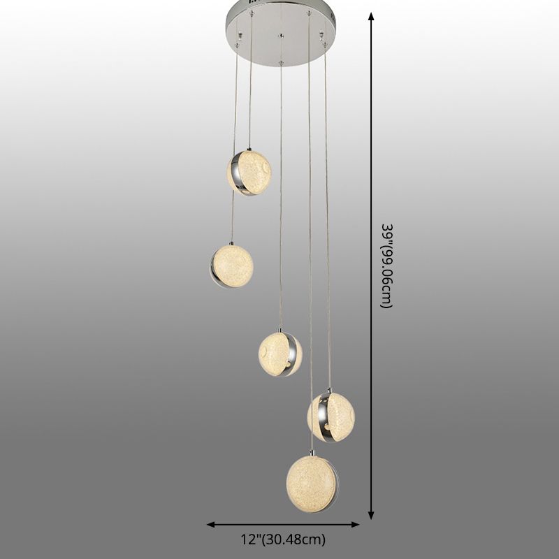Chrome Finish Cluster Ball Pendant Minimalistisch Crystal LED Suspension Light voor het diner