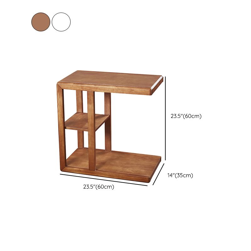 Modern Solid Wood End Table Rectangular Corner Table for Living Room