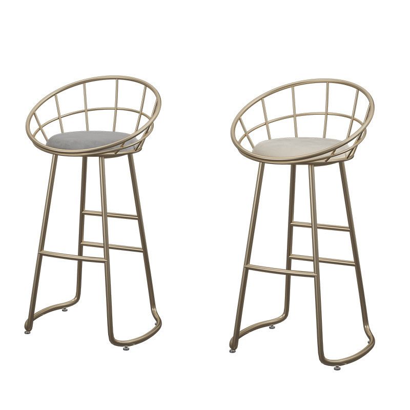 Contemporary Round Barstools Armless Bar Stool with Footrest