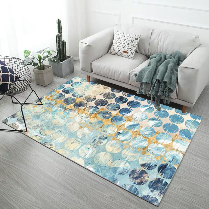 Modern Geometry Rug Polyester Rug Stain Resistant Carpet for Home Decor