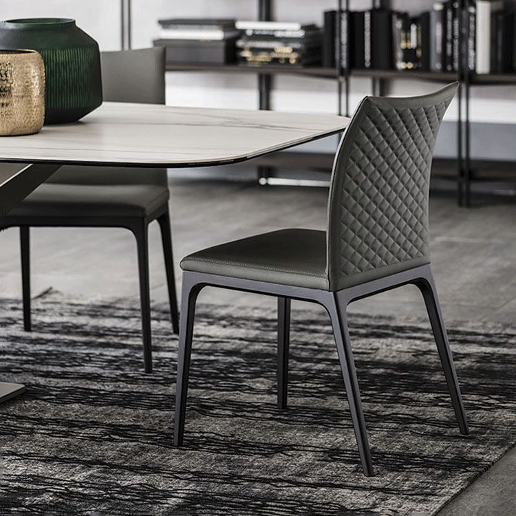 Modern Style Dining Chair Armless Chairs with Metal Legs for Kitchen