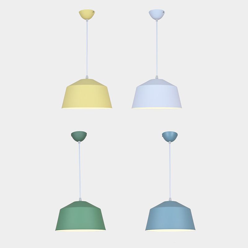 Bowl Shape Hanging Lighting Modern Macaron Style Metal 1 Pendre clair pour l'hôtel