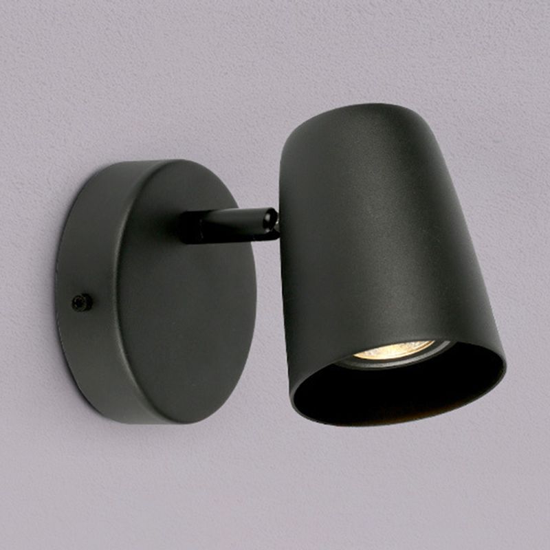 Modernism Single Nickel/Black/White Wall Mounted Sconce Mrtal Shaded Wall Light