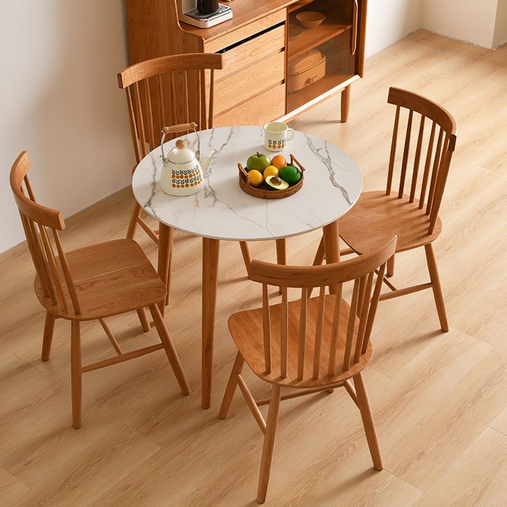 Modern 1/2/3/5 Pieces Dining Set Round Stone Dining Table for Dining Room