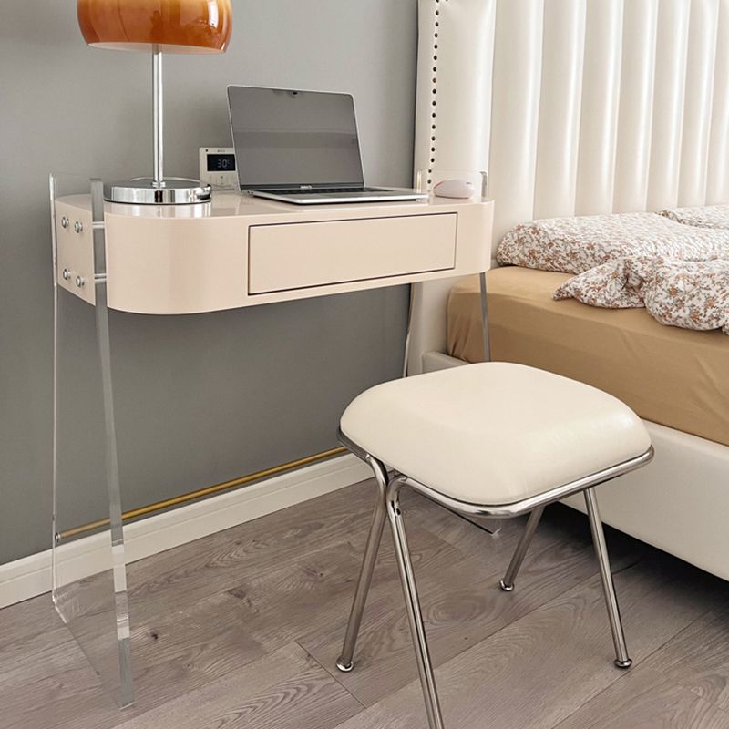 Contemporary Vanity 1 Storage Drawer Dressing Table with Acrylic Legs