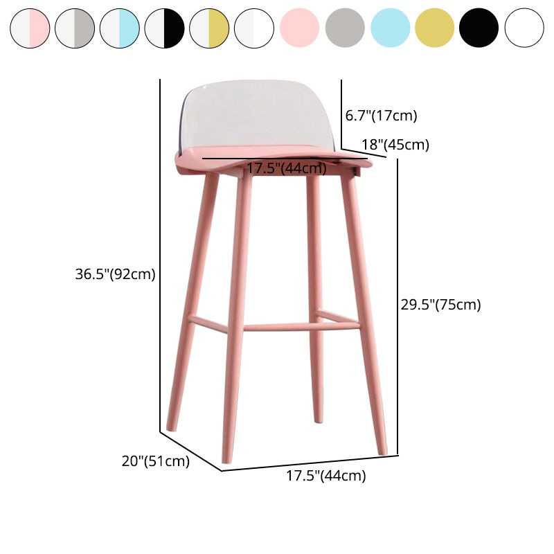 Scandinavian Footrest Home Stool Matte Finish Plastic Bar Stool