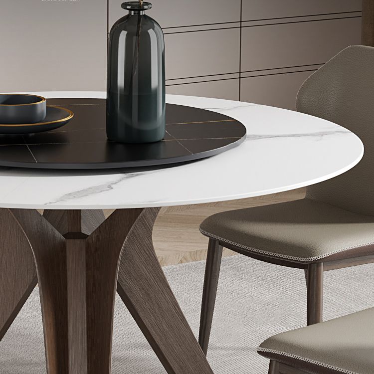 Runde Möbel Luxusstil Steinstativ Basis Esstisch mit Plattentable