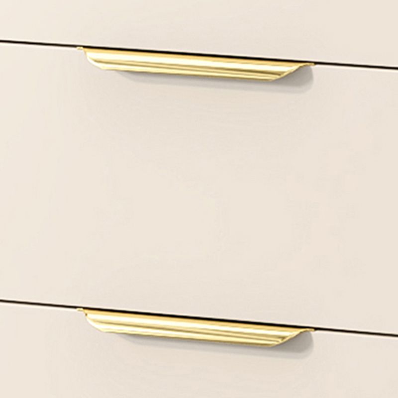 Glam White Storage Chest Bedroom Stone Chest with Metal Legs