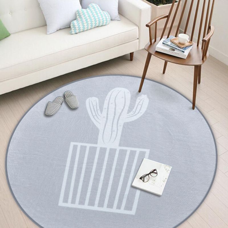 Grey Modern Rug Polyester Graphic Indoor Rug Stain Resistant Rug for Home Decor
