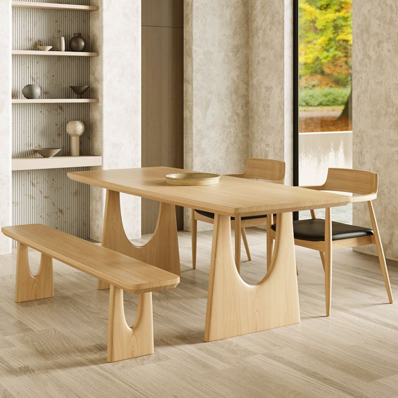 Modern 1/2/4/5 Pieces Rectangle Dining Set Solid Wood Dining Table with Chairs